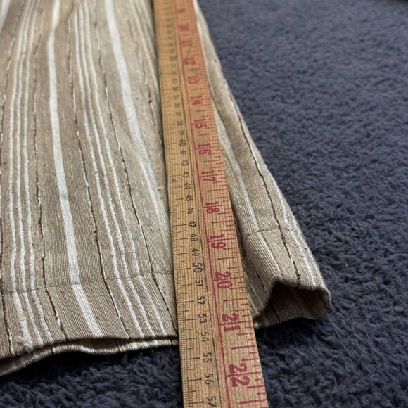 Vtg Melinda Phillips S/M Beige 100% Silk  Asymmetrical Striped Two-Piece Outfit - Picture 10 of 11